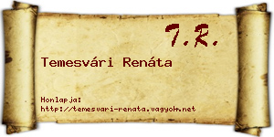Temesvári Renáta névjegykártya